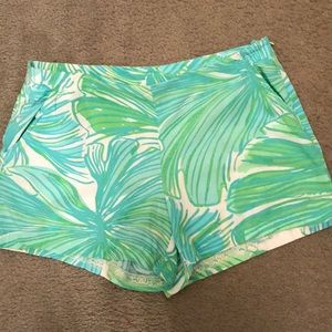 Lilly Pulitzer green and white shorts